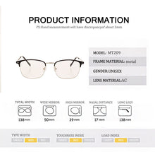 Load image into Gallery viewer, REAL Men Women Glasses Metal Classic Frame Myopic Glasses Optical Glasses  Eyewear Half Frame Eyeglass Frames Unisex