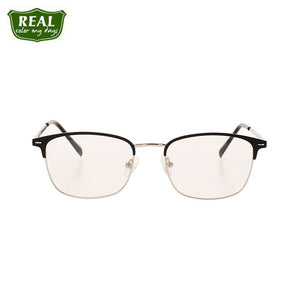 REAL Men Women Glasses Metal Classic Frame Myopic Glasses Optical Glasses  Eyewear Half Frame Eyeglass Frames Unisex