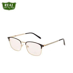 REAL Men Women Glasses Metal Classic Frame Myopic Glasses Optical Glasses  Eyewear Half Frame Eyeglass Frames Unisex