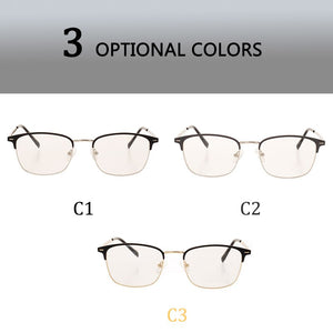 REAL Men Women Glasses Metal Classic Frame Myopic Glasses Optical Glasses  Eyewear Half Frame Eyeglass Frames Unisex