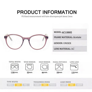 REAL Ultralight Multicolor Acetate Optical Glasses Women Glasses Frame Student Myopic Glasses Read Glasses Prescription