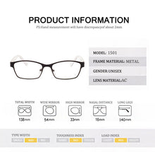 Load image into Gallery viewer, REAL Solid Color Optical Frame Thin Edge Metal Frame Myopia Spectacle Frames Men Women Eyeglasses 1501