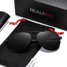 Load image into Gallery viewer, REALONE Unisex Classic Pilot Metal Sunglasses for Men Driving Sun Glasses Shades with HD Polarized Mirror UV400 Sunnglases 1097