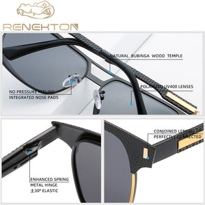 RENEKTON Black  Polarized Sunglasses Men Driving Sun Glasses for Man Shades Eyewear With Box