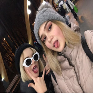 RILIXES Goggles Sunglasses Women  Kurt Cobain Glassess Female Male UV400  Sun Glasses Womens Men with bag