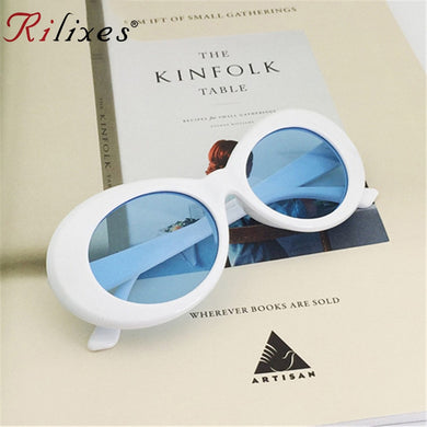 RILIXES Goggles Sunglasses Women  Kurt Cobain Glassess Female Male UV400  Sun Glasses Womens Men with bag