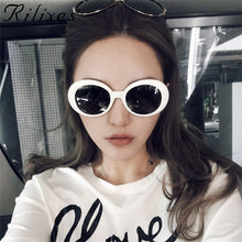 Load image into Gallery viewer, RILIXES Goggles Sunglasses Women  Kurt Cobain Glassess Female Male UV400  Sun Glasses Womens Men with bag