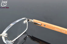 Load image into Gallery viewer, RIMLESS WOOD BAMBOO LEGS SILVER ALLOY RESIN LENSES WITH CASE men women reading glasses +1.00 +1.50 +2.00 +2.50 +3.00 +3.50