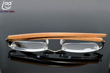 Load image into Gallery viewer, RIMLESS WOOD BAMBOO LEGS SILVER ALLOY RESIN LENSES WITH CASE men women reading glasses +1.00 +1.50 +2.00 +2.50 +3.00 +3.50
