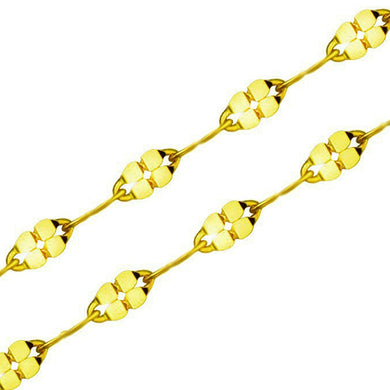 Fine Jewelry Genuine 18K Yellow Gold Necklace Pure AU750 Heart Clover Chain 16 18 Inches