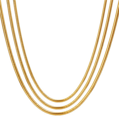 Fine Jewelry Pure 18K Yellow Gold Necklace Solid Snake Chain for Women Engraved Au750 16 18 Inches 2-3 Gram