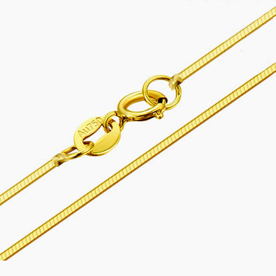 Gioielleria raffinata Collana in oro giallo massiccio puro 18 carati Catena di serpenti da sposa incisa Au750 16 18 pollici 2-3 grammi 