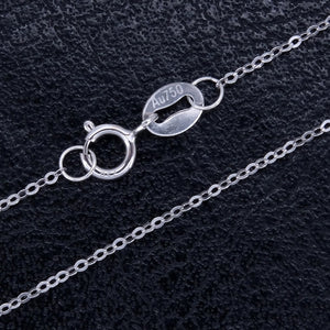 Genuine 18K White Gold Necklace for Girl Pure AU750 Cute Rolo Chain 1mm Width 10 - 16 Inches