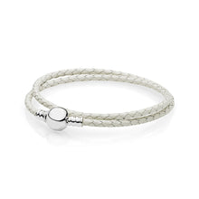 Load image into Gallery viewer, 100%925 Sterling Silver Fashion Lovers Leather Double Loop Bracelet (Multi Color Choice) DIY Gift Jewelry Factory Direct