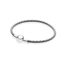 Load image into Gallery viewer, 100%925 Sterling Silver Fashion Lovers Leather Double Loop Bracelet (Multi Color Choice) DIY Gift Jewelry Factory Direct