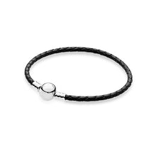 Load image into Gallery viewer, 100%925 Sterling Silver Fashion Lovers Leather Double Loop Bracelet (Multi Color Choice) DIY Gift Jewelry Factory Direct