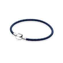 Load image into Gallery viewer, 100%925 Sterling Silver Fashion Lovers Leather Double Loop Bracelet (Multi Color Choice) DIY Gift Jewelry Factory Direct