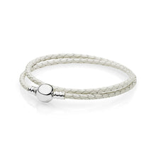 Load image into Gallery viewer, 100%925 Sterling Silver Fashion Lovers Leather Double Loop Bracelet (Multi Color Choice) DIY Gift Jewelry Factory Direct