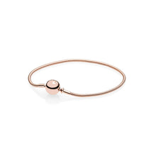 Load image into Gallery viewer, 100% Classic Logo Round Gold Chain Pink Gold Color Sterling Silver Bracelet Bracelet for DIY Jewelry Ladies Bracelet