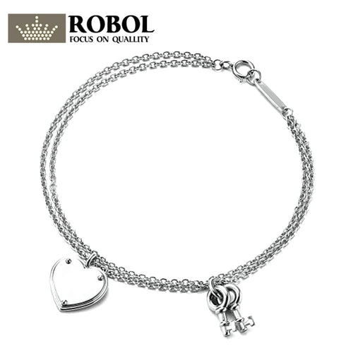 2017 New Trendy Heart Bracelets Brand 925 Streling silver Pendant Charm New York For Women Elegant Fine Bracelet Jewelry