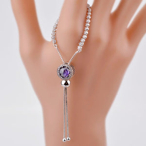 925 Sterling Silver Bracelet for Women With Cubic Zircon Crystal Charm Bracelets Wedding Jewelry Gift For Woman Adjustable