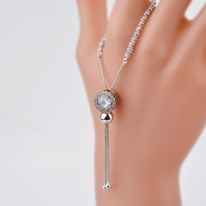 925 Sterling Silver Bracelet for Women With Cubic Zircon Crystal Charm Bracelets Wedding Jewelry Gift For Woman Adjustable