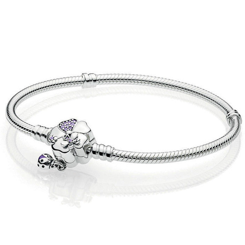 925 Sterling Silver Original PAN Bracelets For Women Original Charm Diy Bracelet NOT FADE High Quality 1:1 Template