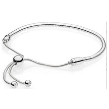 Load image into Gallery viewer, Pan 925 Sterling Silver MOMENTS Sliding Bracelet Brilliant Bow Fit Original Charm Jewelry Women Adjustable zircon Chain