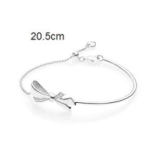 Load image into Gallery viewer, Pan 925 Sterling Silver MOMENTS Sliding Bracelet Brilliant Bow Fit Original Charm Jewelry Women Adjustable zircon Chain