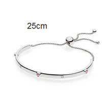 Load image into Gallery viewer, Pan 925 Sterling Silver MOMENTS Sliding Bracelet Brilliant Bow Fit Original Charm Jewelry Women Adjustable zircon Chain