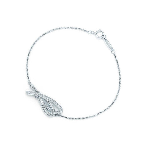 ROBOLTIFFT 100% 925 Sterling Silver New Bow Charm Zircon Bracelet Charm Temperament Female Exclusive Bracelet