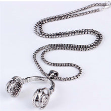 Load image into Gallery viewer, Music DJ Headphone Pendant Necklaces Stainless Steel Chain Men Women Hop Jewelry Rock Headset Necklace Music Lovers R4