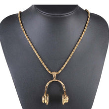 Load image into Gallery viewer, Music DJ Headphone Pendant Necklaces Stainless Steel Chain Men Women Hop Jewelry Rock Headset Necklace Music Lovers R4