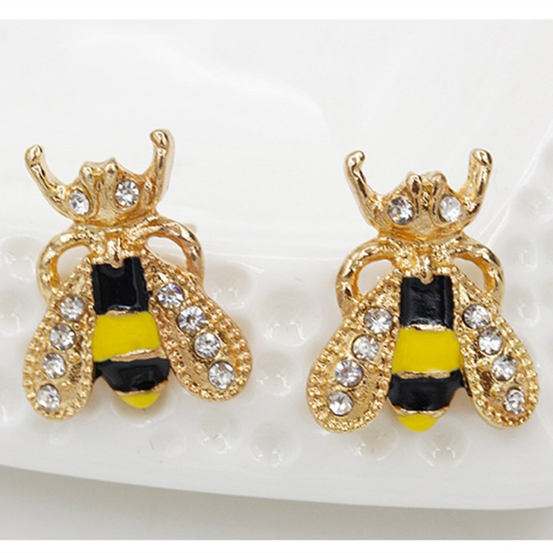 12pair/lot 2018 New Fashion Jewelry Animal Earrings Insect series honeybee Stud Earrings for Women Gifts wholesale