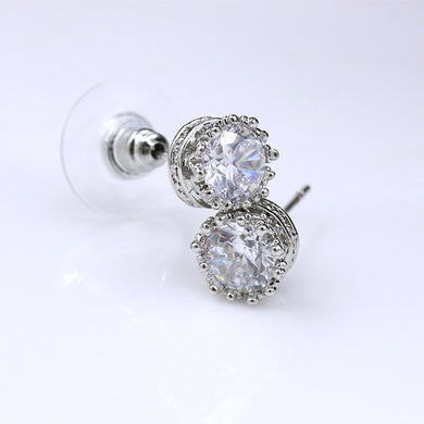 12pair/lot wholesale 2018 New Fashion Jewelry An crown zircon Stud Earrings for Women girl Gifts