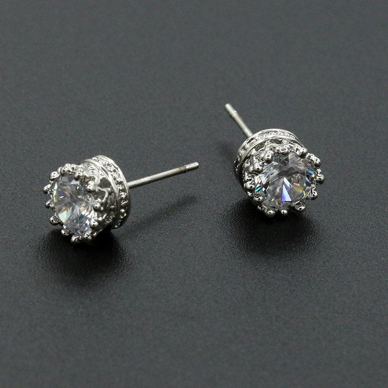 1pair 2018 New Fashion Jewelry An crown zircon Stud Earrings for Women Gifts