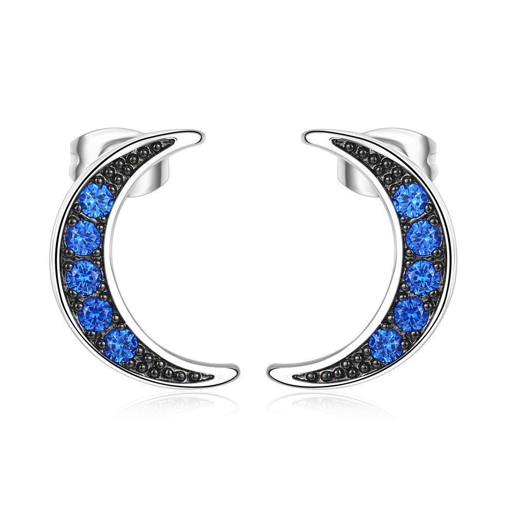 Vacation Earrings Fashion Jewelry Silver Color Star and Moon Design Stud Earrings for Woman Wedding Engagement