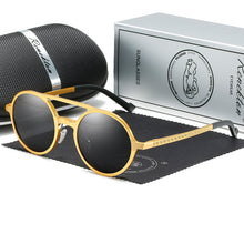 Load image into Gallery viewer, RRNRLTON Black Goggle Male Round Sunglasses  Brand Men Glasses Retro Vintage Women Sun Glasses UV400 Eyewear