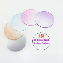 Load image into Gallery viewer, Radiation Protection 1.61 High Index MR-8 Super-Tough Gradient Tint HMC EMI Asphere Anti UV Myopia Hyperopia Prescription Lenses