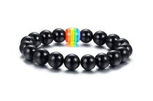 Load image into Gallery viewer, Rainbow Bracelet For Couples Chakra Bracelet For Lovers Tiger Eye Lava Stone Bracelet For Women Men 2018