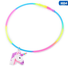 Carica l&#39;immagine nel visualizzatore di Gallery, Collane con ciondolo unicorno arcobaleno Giocattoli di gomma Festa di nascita Bambini Ragazze Migliore amico Catena di amicizia Accessori per gioielli 