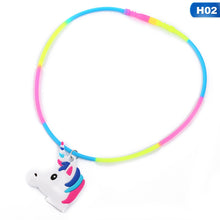 Carica l&#39;immagine nel visualizzatore di Gallery, Collane con ciondolo unicorno arcobaleno Giocattoli di gomma Festa di nascita Bambini Ragazze Migliore amico Catena di amicizia Accessori per gioielli 
