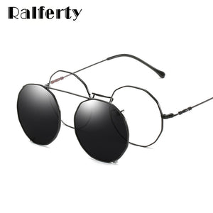 Ralferty 2 In 1 Prescription Sunglasses Women Polarized Clip On Sun Glasses Optic Metal Shades For Women Customs Z17122