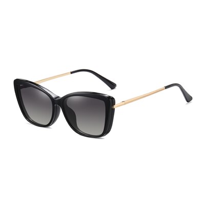 Ralferty 2 in 1 occhiali da sole polarizzati con magnete Occhiali vintage cat eye trasparenti Donna 2023 Clip magnetica su occhiali Montature da vista 