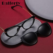 Carica l&#39;immagine nel visualizzatore di Gallery, Ralferty 2 in 1 Multi-function Clip On Sunglass Women Cat&#39;s Eye Computer Glasses Polarized Anti-glare Blue Light Driver Shades
