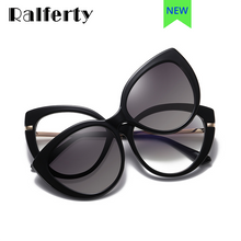 Carica l&#39;immagine nel visualizzatore di Gallery, Ralferty 2 in 1 Multi-function Clip On Sunglass Women Cat&#39;s Eye Computer Glasses Polarized Anti-glare Blue Light Driver Shades