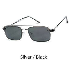 Ralferty 2 in 1 Retro Polarized Sunglasses Men Women Metal Rectangle Eyeglass Frame 0 Diopter Optic Magnet Clip On Glasses D060