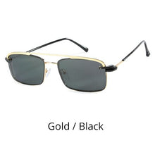Load image into Gallery viewer, Ralferty 2 in 1 Retro Polarized Sunglasses Men Women Metal Rectangle Eyeglass Frame 0 Diopter Optic Magnet Clip On Glasses D060
