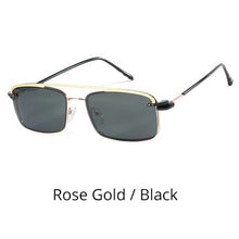 Load image into Gallery viewer, Ralferty 2 in 1 Retro Polarized Sunglasses Men Women Metal Rectangle Eyeglass Frame 0 Diopter Optic Magnet Clip On Glasses D060
