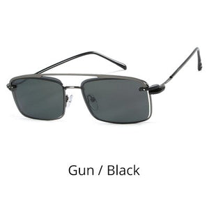 Ralferty 2 in 1 Retro Polarized Sunglasses Men Women Metal Rectangle Eyeglass Frame 0 Diopter Optic Magnet Clip On Glasses D060